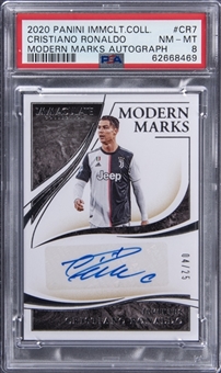2020-21 Panini Immaculate Collection Modern Marks Autograph #CR7 Cristiano Ronaldo Signed Card (#04/25) - PSA NM-MT 8